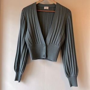 Wilfred pleated cardigan sweater